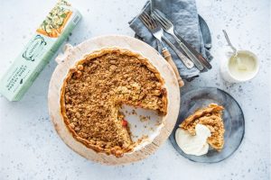 Apple and Blood Orange Crumble Pie with Carême Sour Cream Shortcrust Pastry